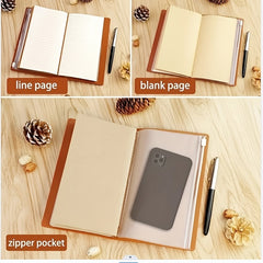 Vintage Faux Leather Notebook for Travel and Stationery