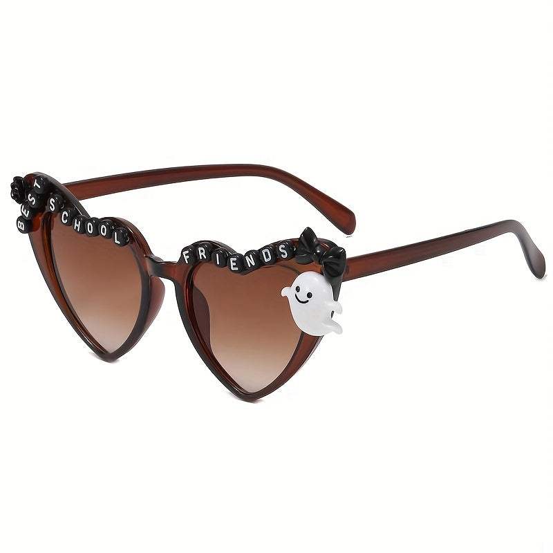 Y2K Heart Sunglasses Ghost & Flower Cosplay UV400