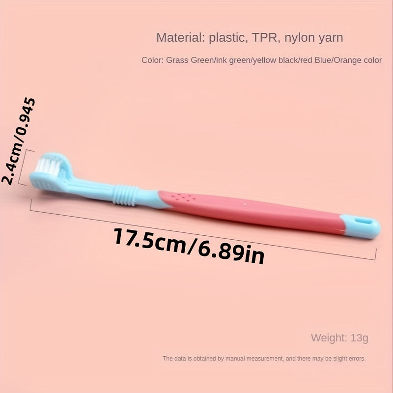 3-Sided Soft Bristle Pet Toothbrush for Effective Teeth Cleaning