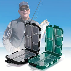 Fishing Tackle Box 10 Compartment Lure Hook Storage Double Sided Organizer