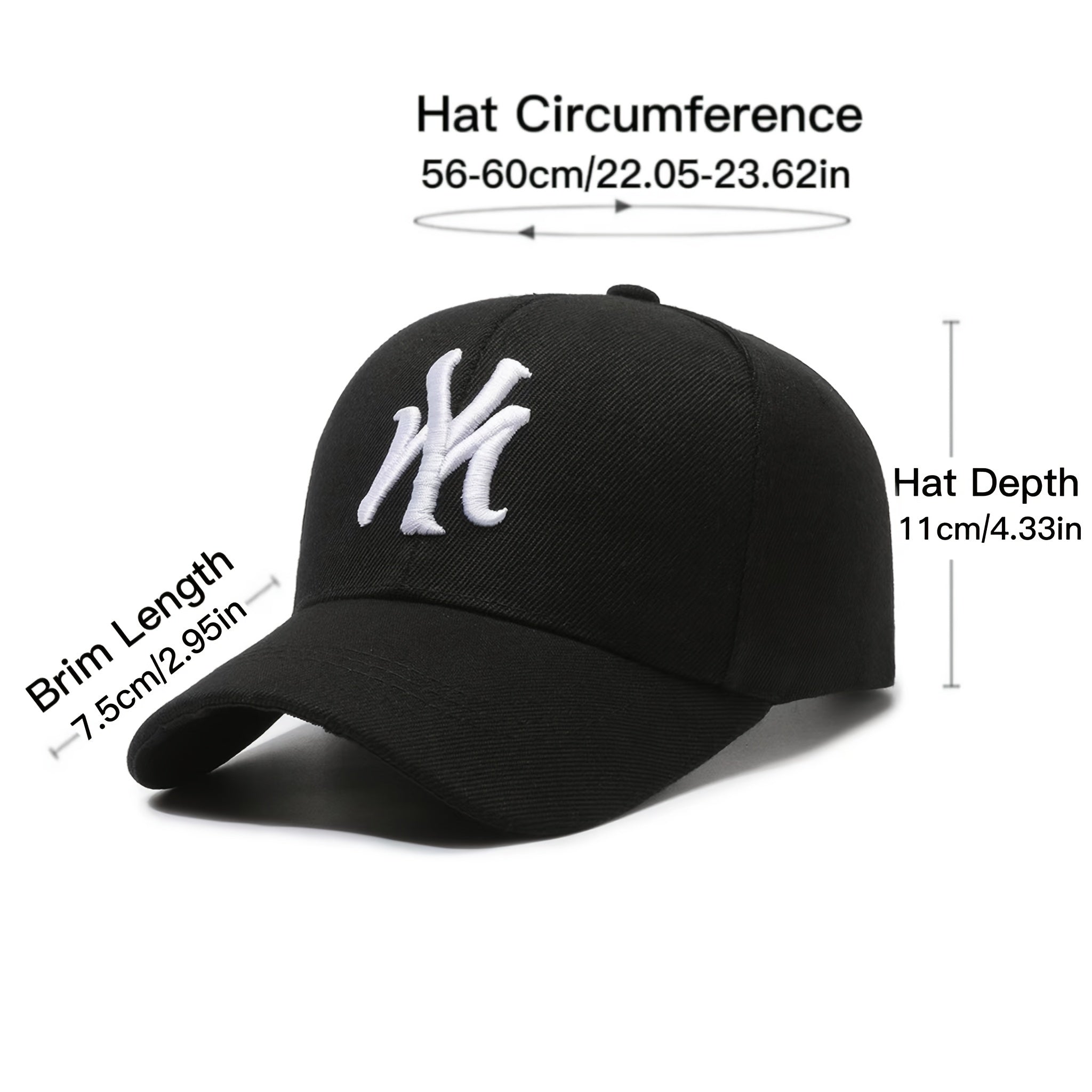 Gothic Letter Embroidered Baseball Cap Hip Hop Dad Hat Adjustable Sports Sun Hat