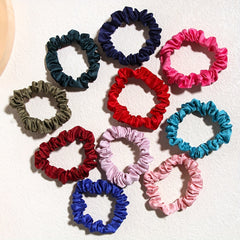 10pcs Plant Dyed Thin Silk Scrunchies Natural Hair Tie