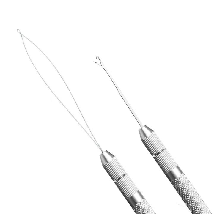 Hair Extension Tools Set 3 Needles Pulling Needle Loop Threader Ventilating Hold