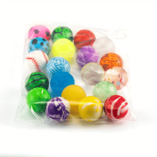 50-Piece Colorful Bouncy Ball Bulk Set for Kids' Parties and Birthdays