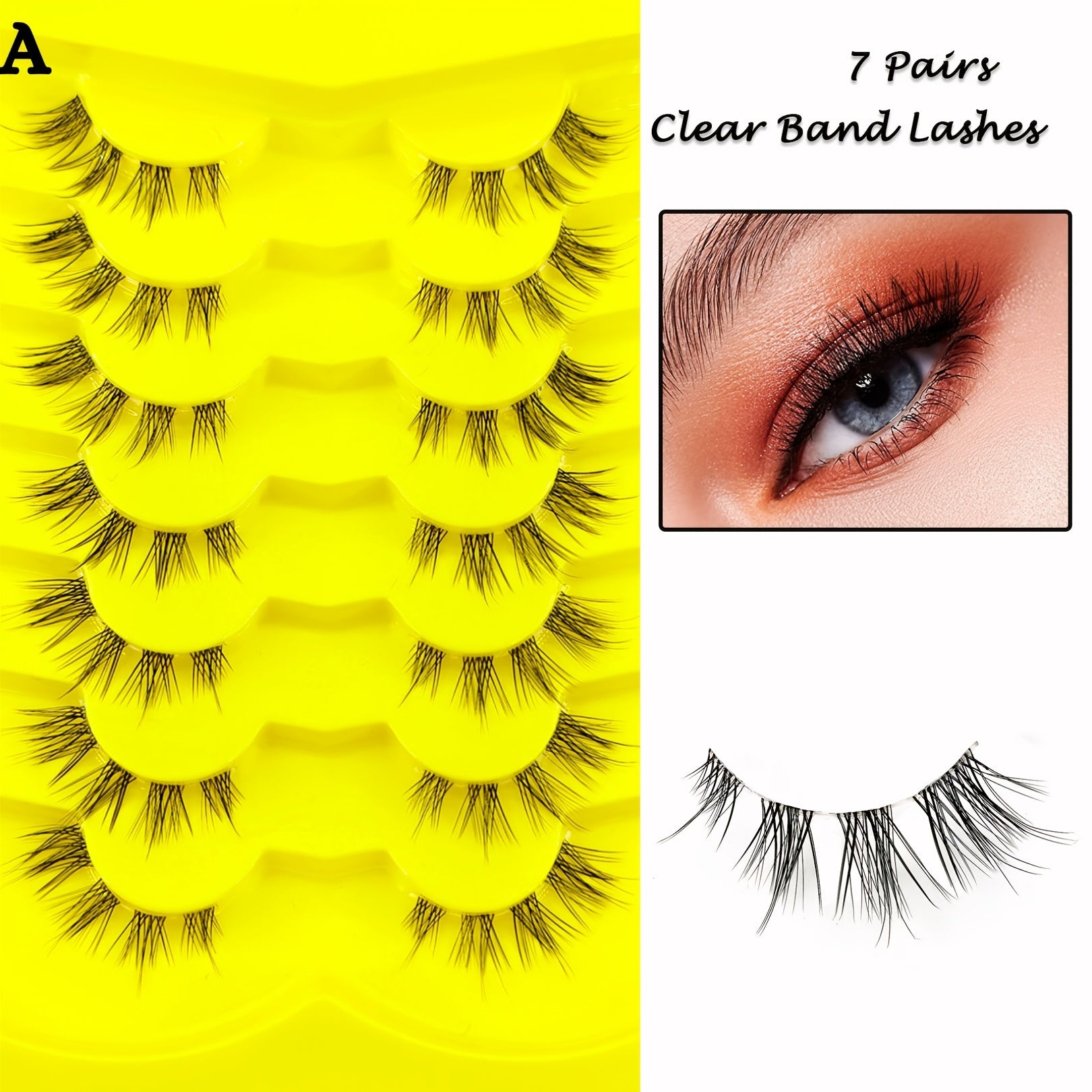 7 Pairs Cat Eyelashes Curling Natural Look Fluffy Faux Mink False Eyelashes