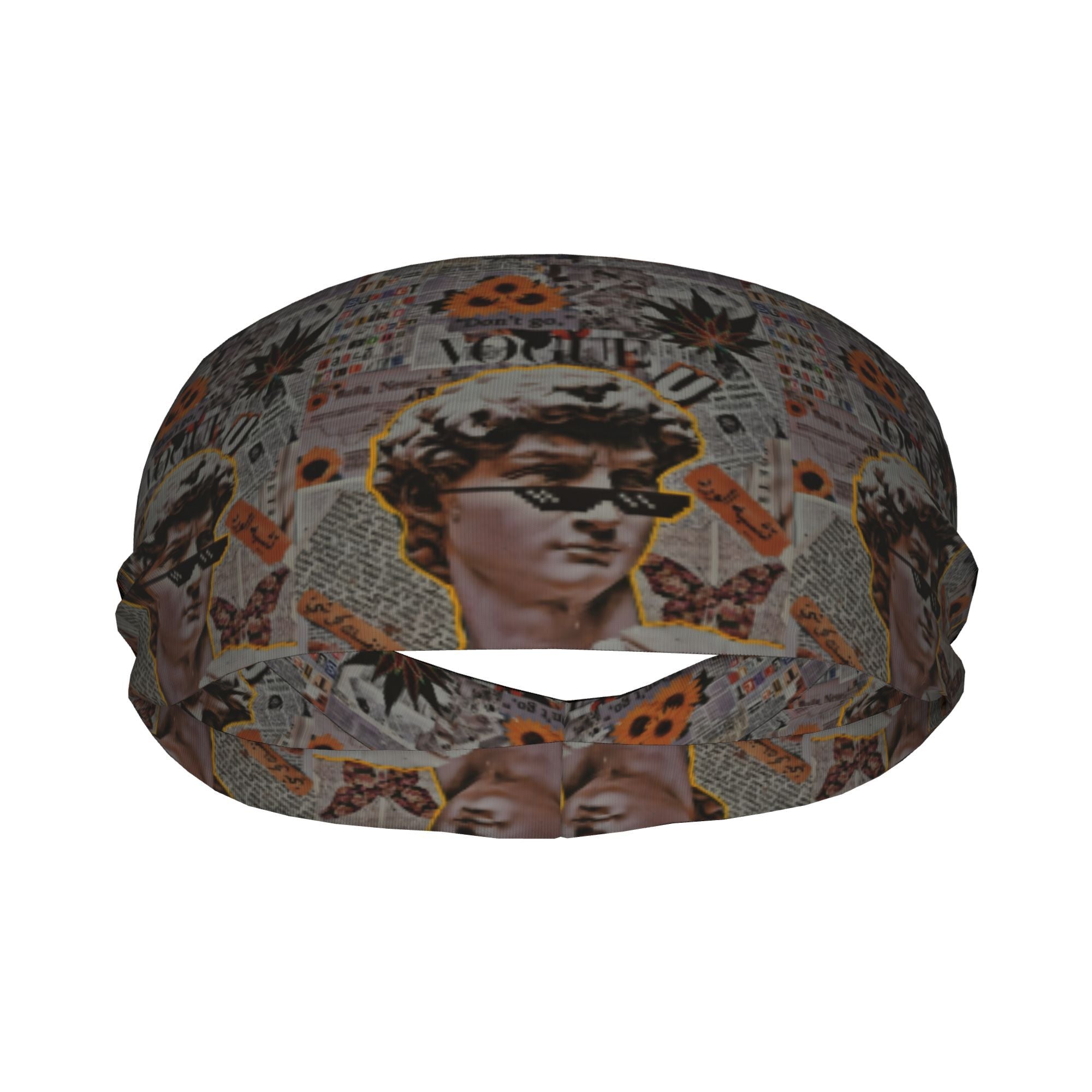 Cartoon Print Sports Headband Sweat Wicking Stretchy Breathable Polyester
