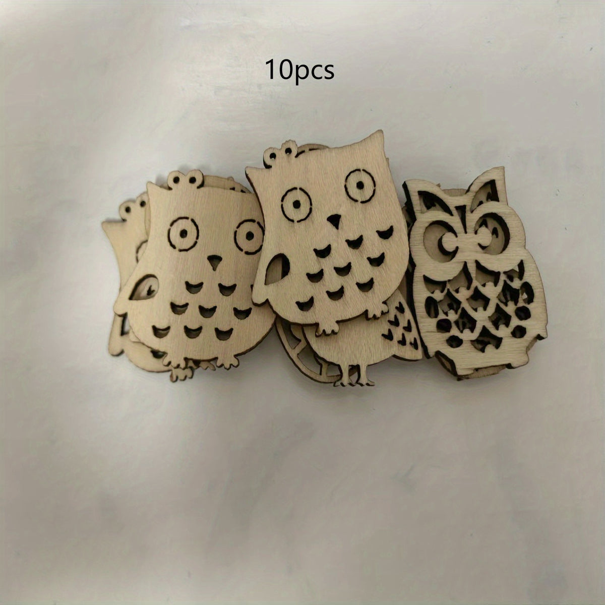 10pcs Wooden Owl Mix Shapes 1.5in DIY Perfect for Painting & Decoration