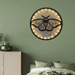 LED Lights Wooden Board Butterfly Wall Decoration Nursery Supplies