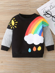 Boys Cartoon Rainbow Print Sweatshirt