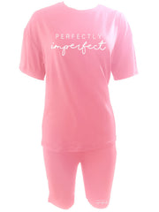 Letter Print 2pc Set Casual T shirt & Biker Shorts Outfits Women's Clothing