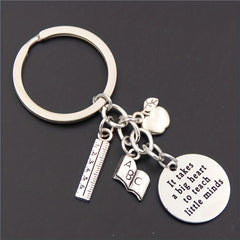 Teacher's Gift Keychain Big Heart To Teach Little Minds Key Ring
