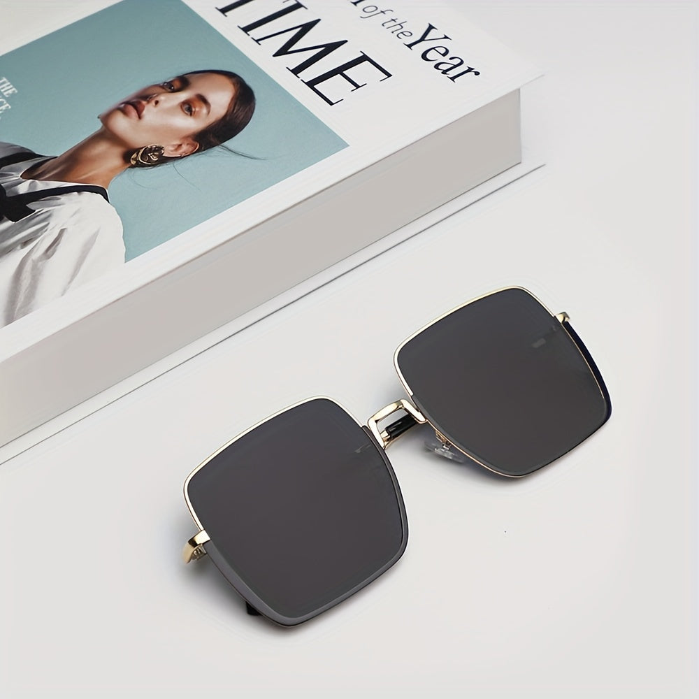 Y2K Square Frame Sunglasses Gradient Lens Block Glasses UV400