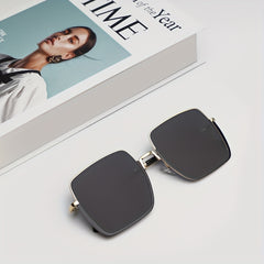 Y2K Square Frame Sunglasses Gradient Lens Block Glasses UV400