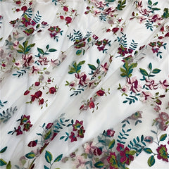 High Mesh Lace Embroidery Fabric DIY Dress Sewing Materials