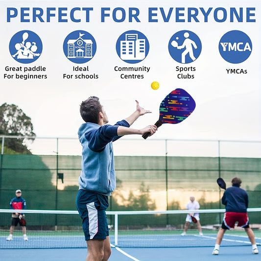 Wooden Pickleball Paddles Set with 2 Rackets, 4 Balls, and Bag