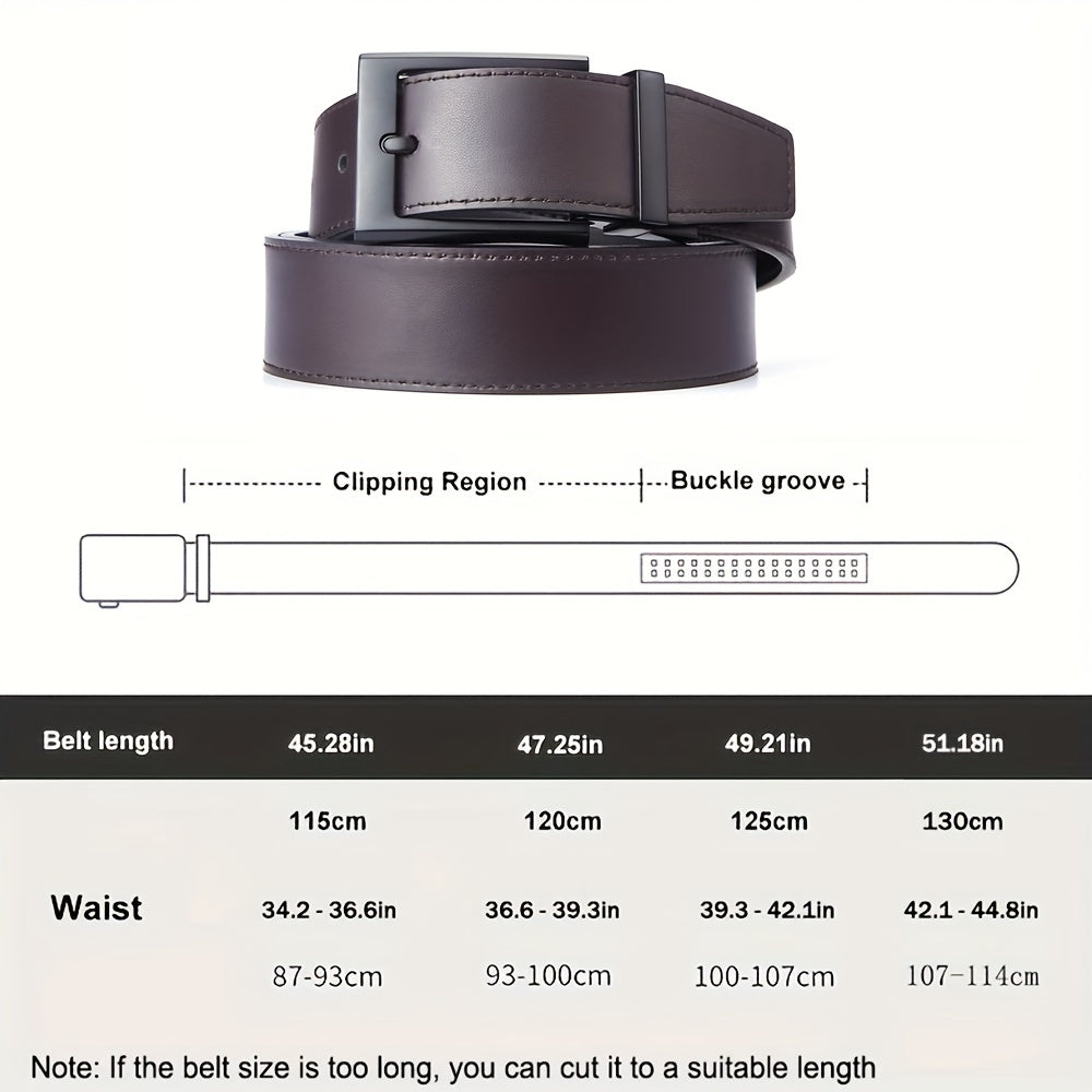Men's Reversible Leather Belt with Rotated Buckle