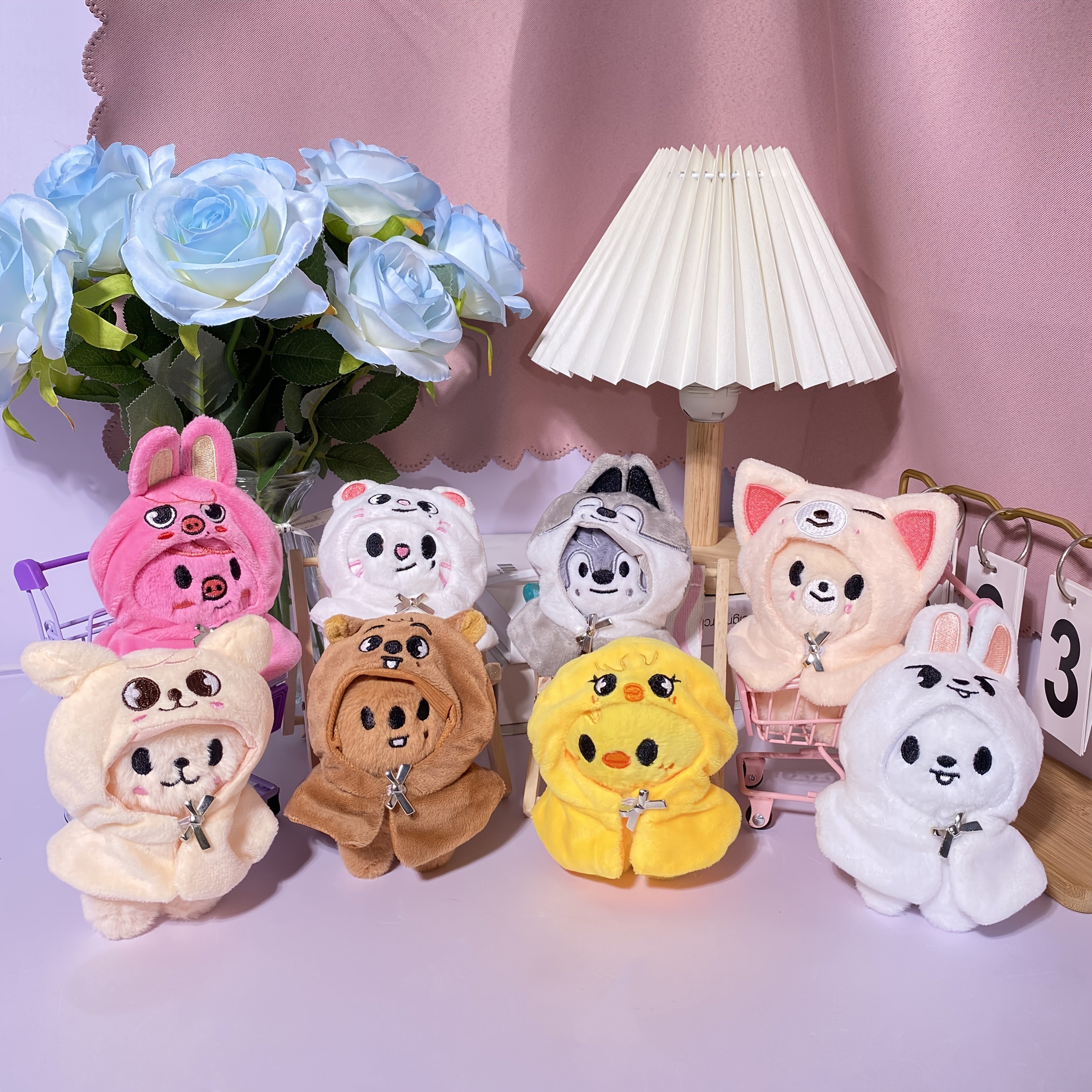K POP Style Plush Doll with Detachable Cape Soft Plush Animal Costume