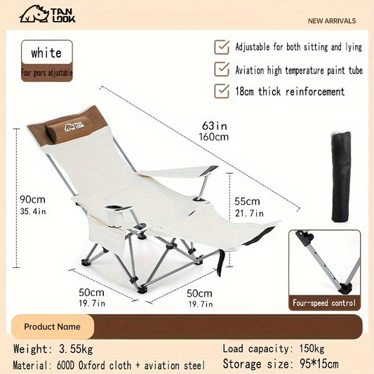 Portable Outdoor Lounge Chair Adjustable for Camping