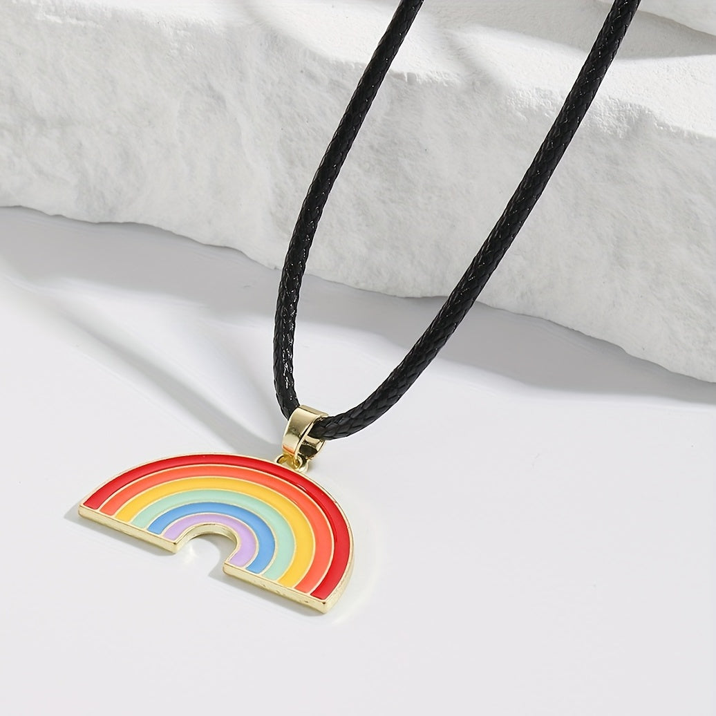 LGBT Rainbow Pendant Necklace for Women Chocker Pride Month Gift