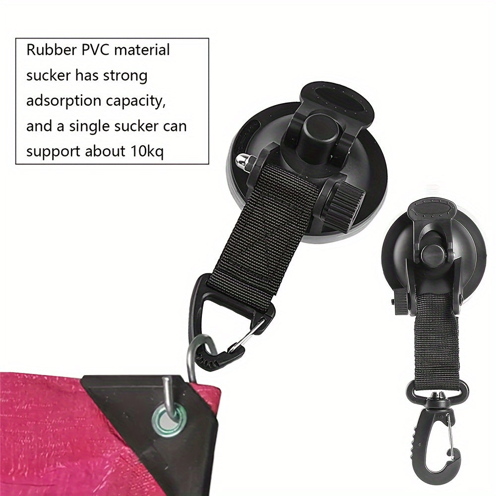 Vacuum Suction Cup Car Tent Buckle with Hook for Camping