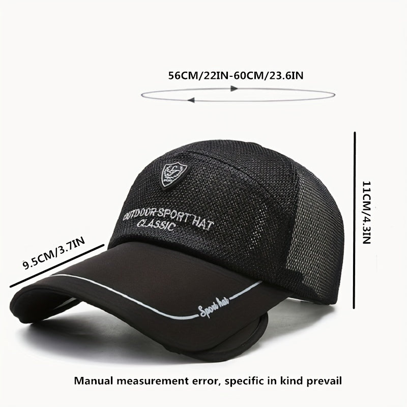 Adjustable Retractable Baseball Cap with Embroidered Letter for Outdoor Sport
