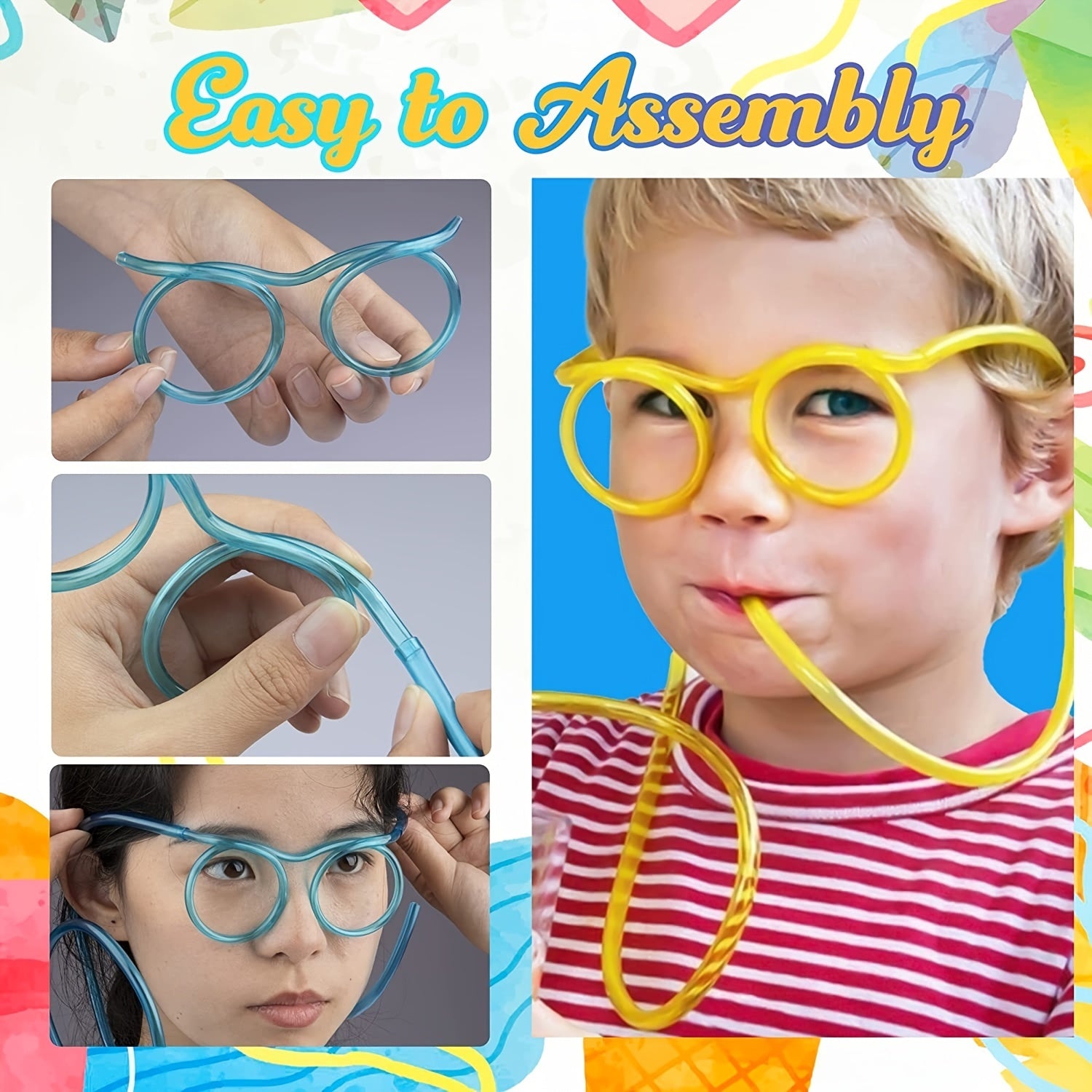 Funny Glasses Straws for Birthday Parties