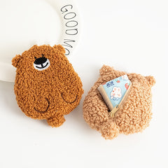 Plush Cartoon Bear Coin Purse, Headphone Case, Lipstick Storage Bag