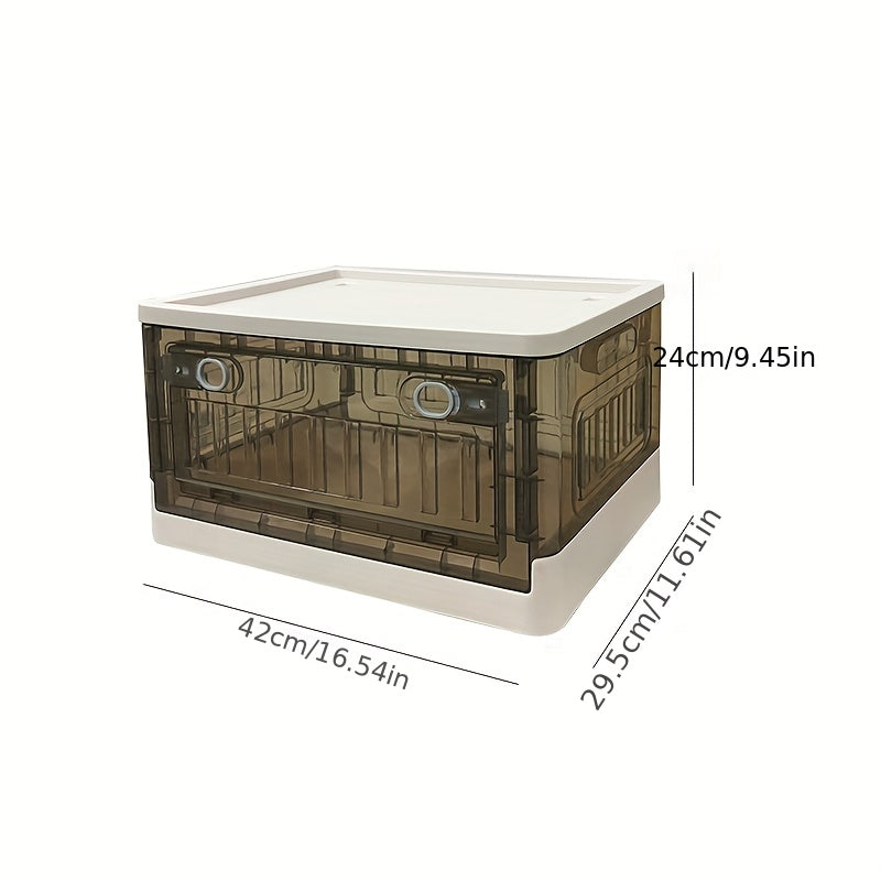Plastic Foldable Storage Box With Door Stackable Storage Bin