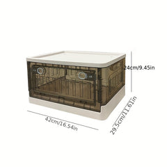 Plastic Foldable Storage Box With Door Stackable Storage Bin