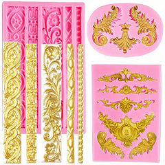 Baroque Scroll Relief Chocolate Molds 3D Silicone Molds