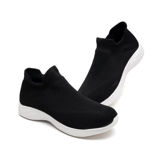 Women's Breathable Knit Platform Slip-On Sneakers Lightweight Low Top Shoes