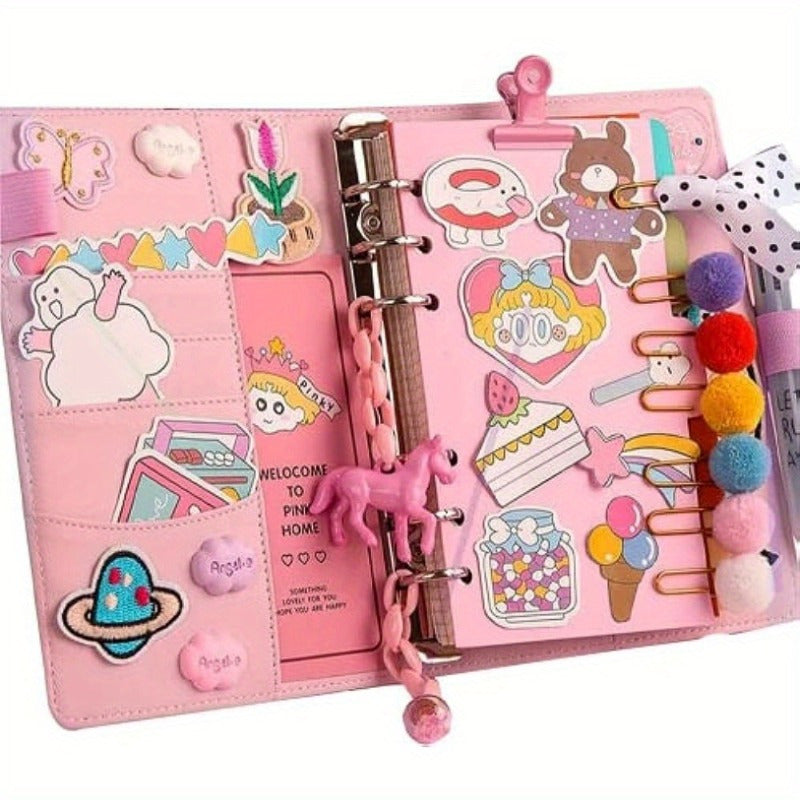 Pink Stationery Set Notebook Bundle DIY Grid Journal Sketchbook Planner Diary