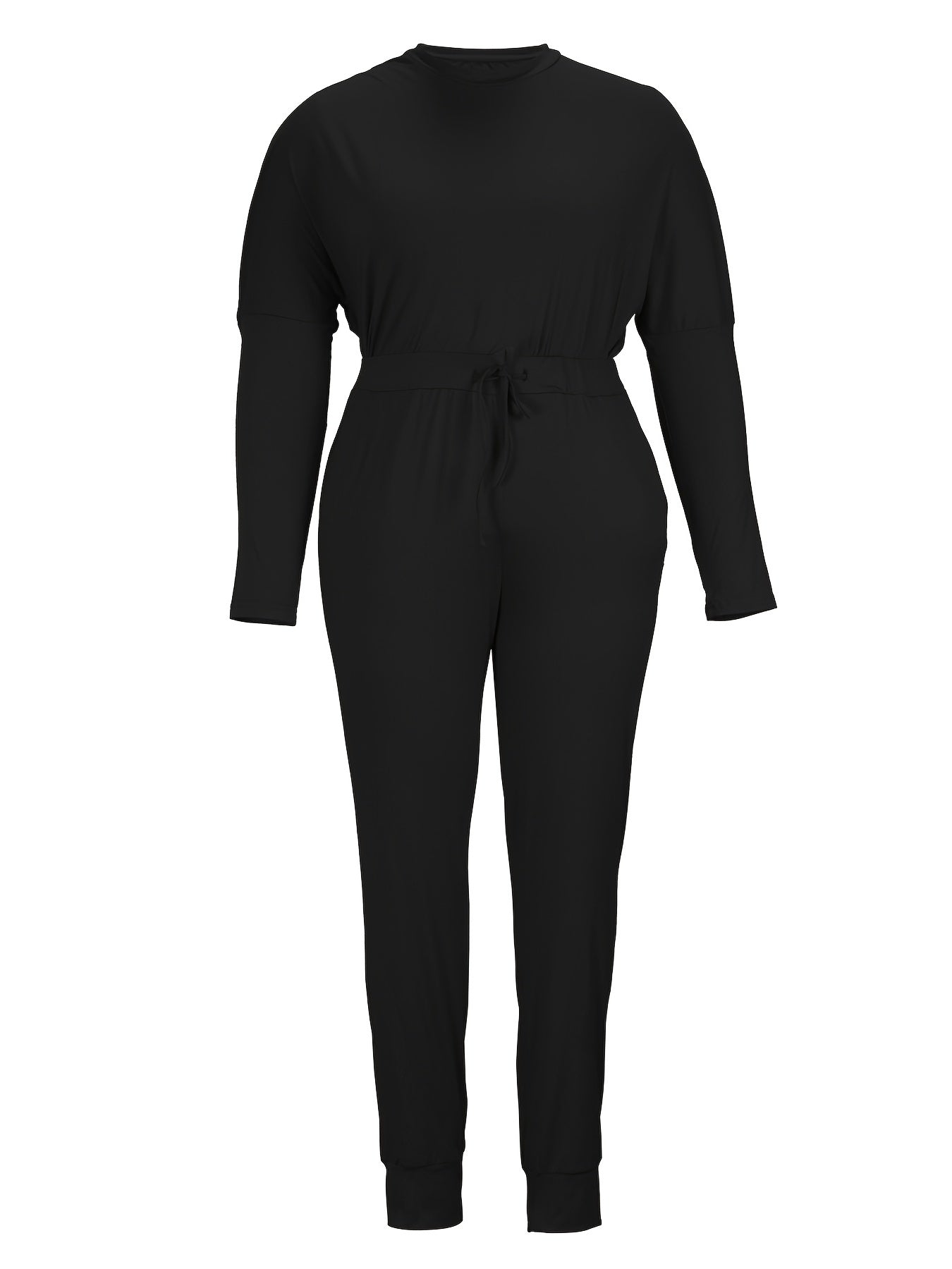  Women's Solid Long Sleeve Top & Drawstring Jogger Set