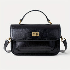 Vintage Textured Crossbody Shoulder Bag with Detachable Strap