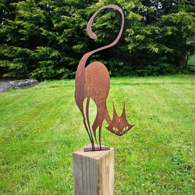 Metal Cat Fence Topper Decor - Cat Garden Statues