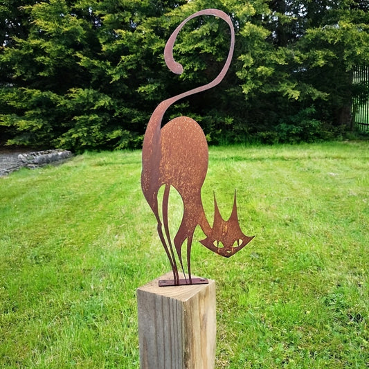 Metal Cat Fence Topper Decor - Cat Garden Statues