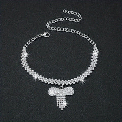 Heart Shape Rhinestone Pendant Chain Anklet Jewelry Gift