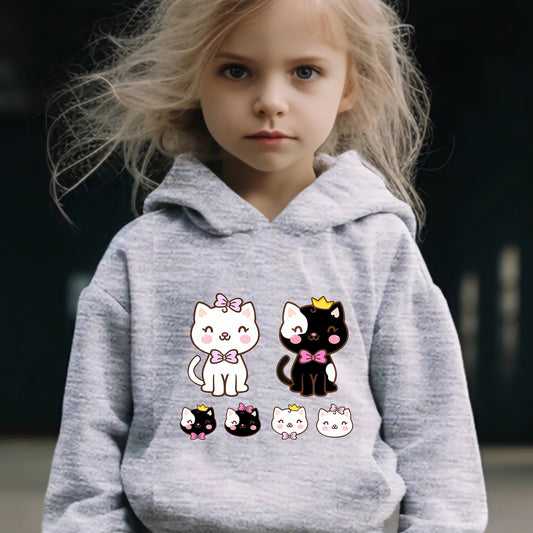 Yinyang Kitty Print 2pcs Girls Outfits For Sports