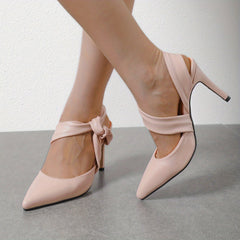 Solid Stiletto Heels Pointed Toe Slip On Pumps Women's Heels