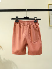 Girls Letter Print Cotton Linen Jogger Shorts for Summer