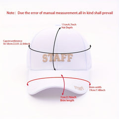 STAFF Letter Embroidery Baseball Cap For Men And Women