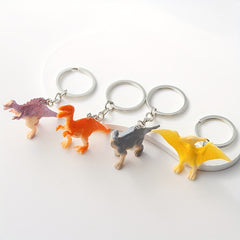 4pcs Dinosaur Animal Key Chains Resin Keychain for Boys
