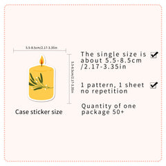 50pcs Scented Candles Fun Stickers Vinyl Decorative Bottles Hats Bicycles