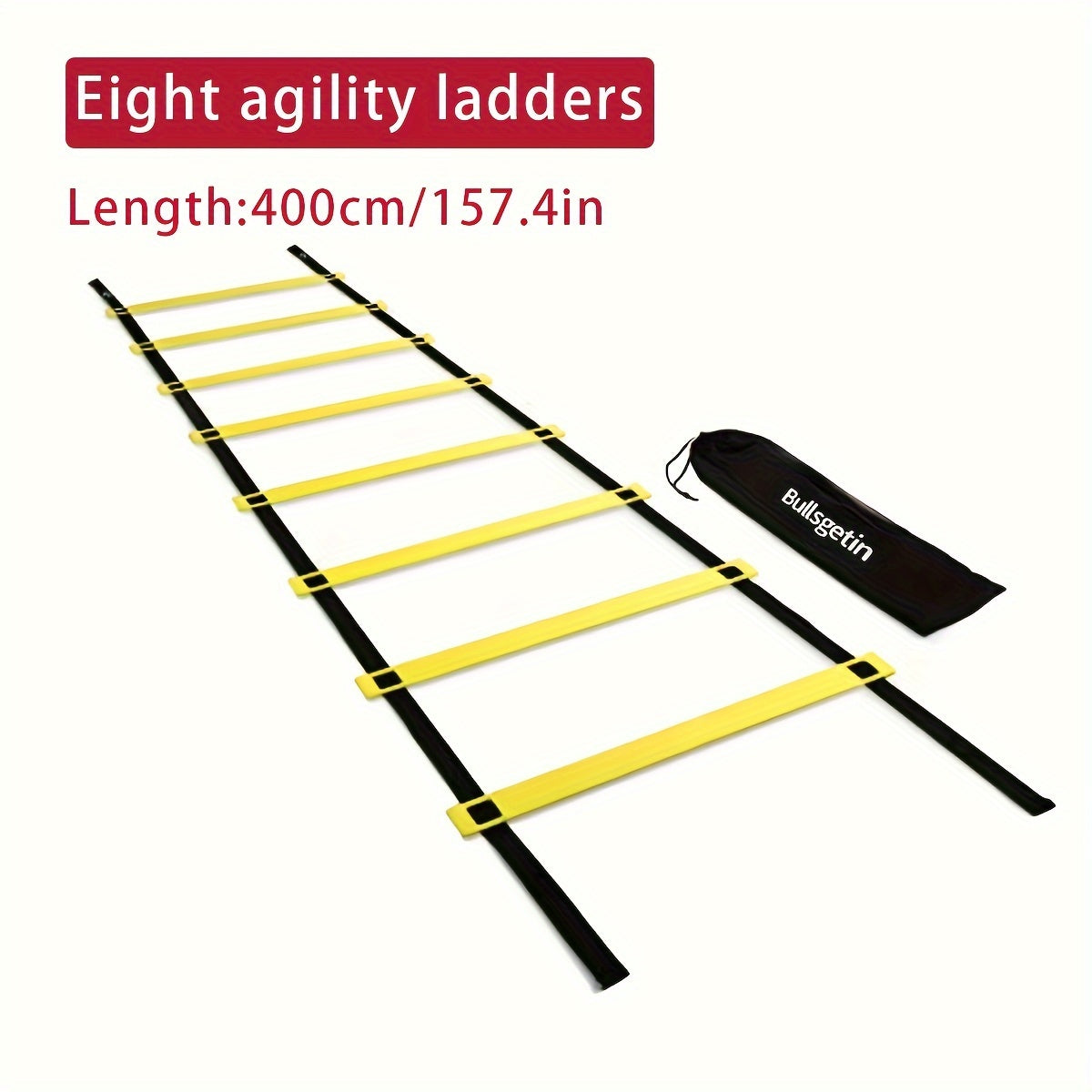 Speed Training Agility Ladder Improve Footwork Quickness 8-20 Rungs Carry Bag