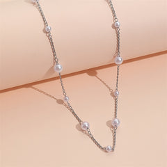 Pearl Chain Necklace Delicate Jewelry Party Decor For Women Girls Gift