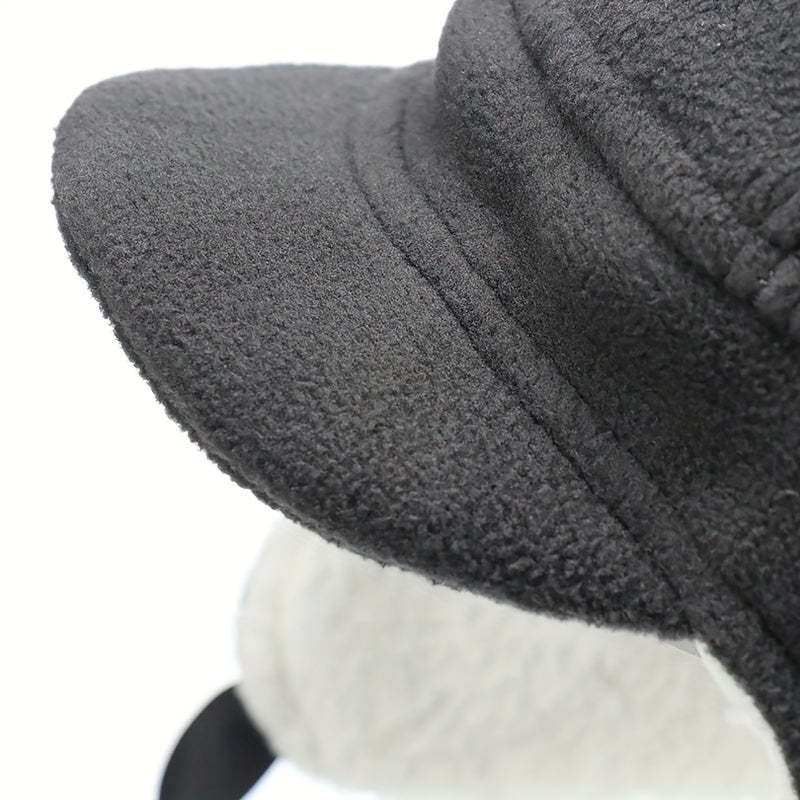 Autumn Winter Plush Warm Hat Men's Pullover Hat With Ear Protection