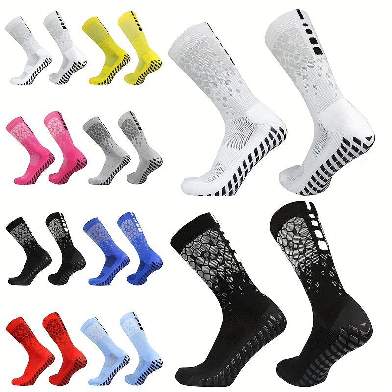 Non-slip Silicone Bottom Football Socks Mid Calf Breathable Soccer Socks