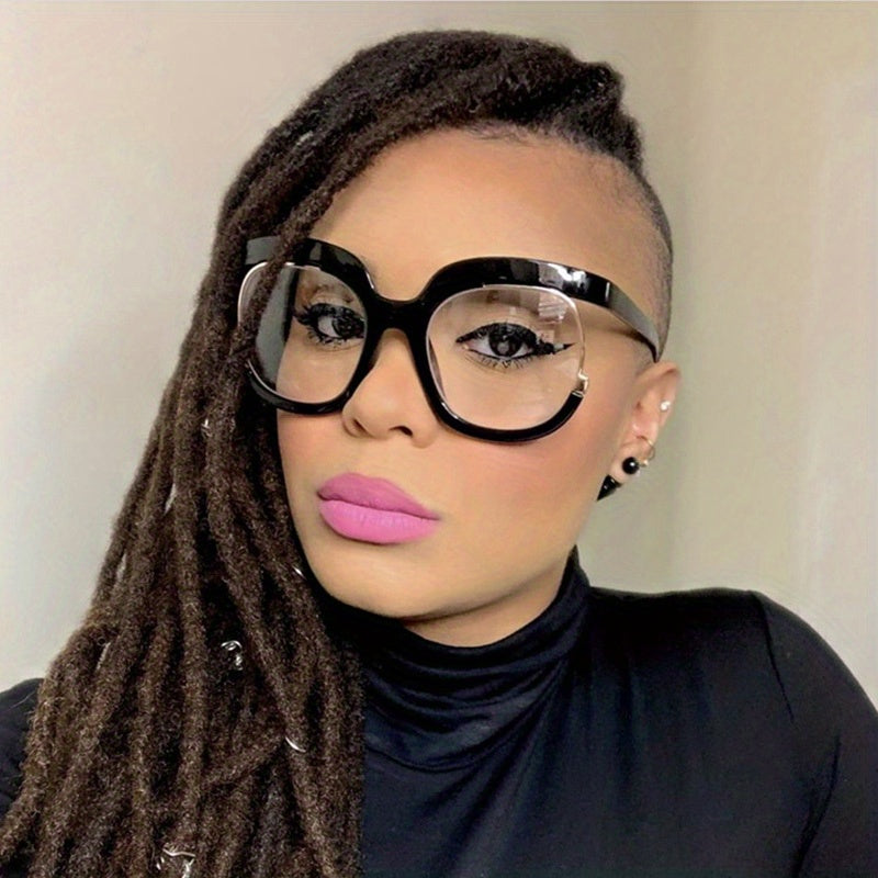 Y2K Owl Clear Lens Glasses Unisex Kpop Jelly Block Frame