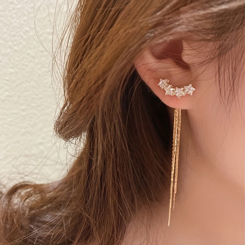 Star Tassel Chain Long Earrings - Party Jewelry Gift
