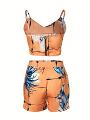 Women 2Pcs Shorts Suits Set